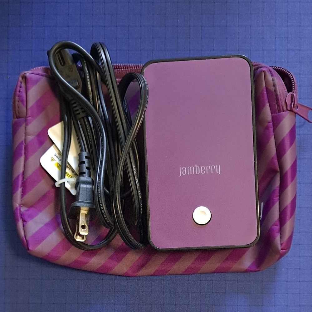 Jamberry Purple Nail Heater with Striped Pouch